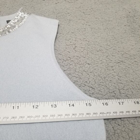 SAKS FIFTH AVENUE Sweater Womens Small Light Blue 100% Cashmere 2-Piece Cardigan - Picture 10 of 13